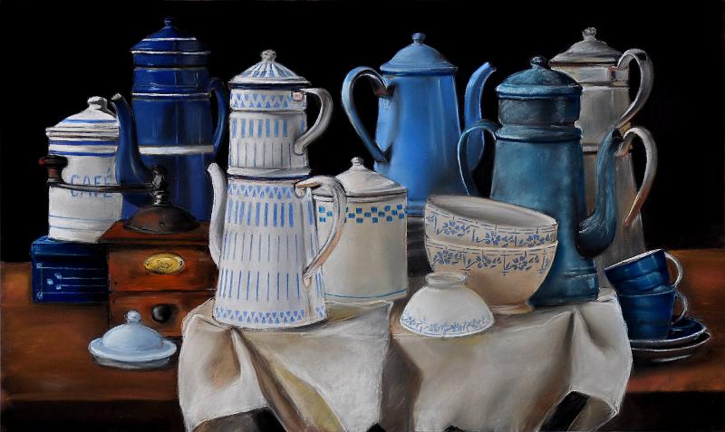 autour du cafe.jpg - Pastel   format /size 30x60